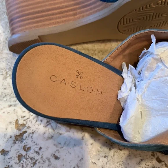 Caslon wedge suede/leather espadrille Blue Size 5.5 - Picture 2 of 6